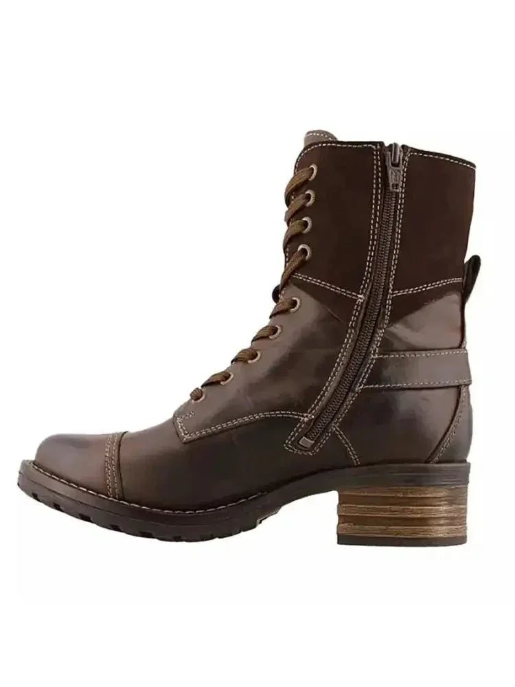 Lace - Up Block Heel Boots - Update AvenueTrendsi100600657721917100600657721917Lace - Up Block Heel BootsChocolate