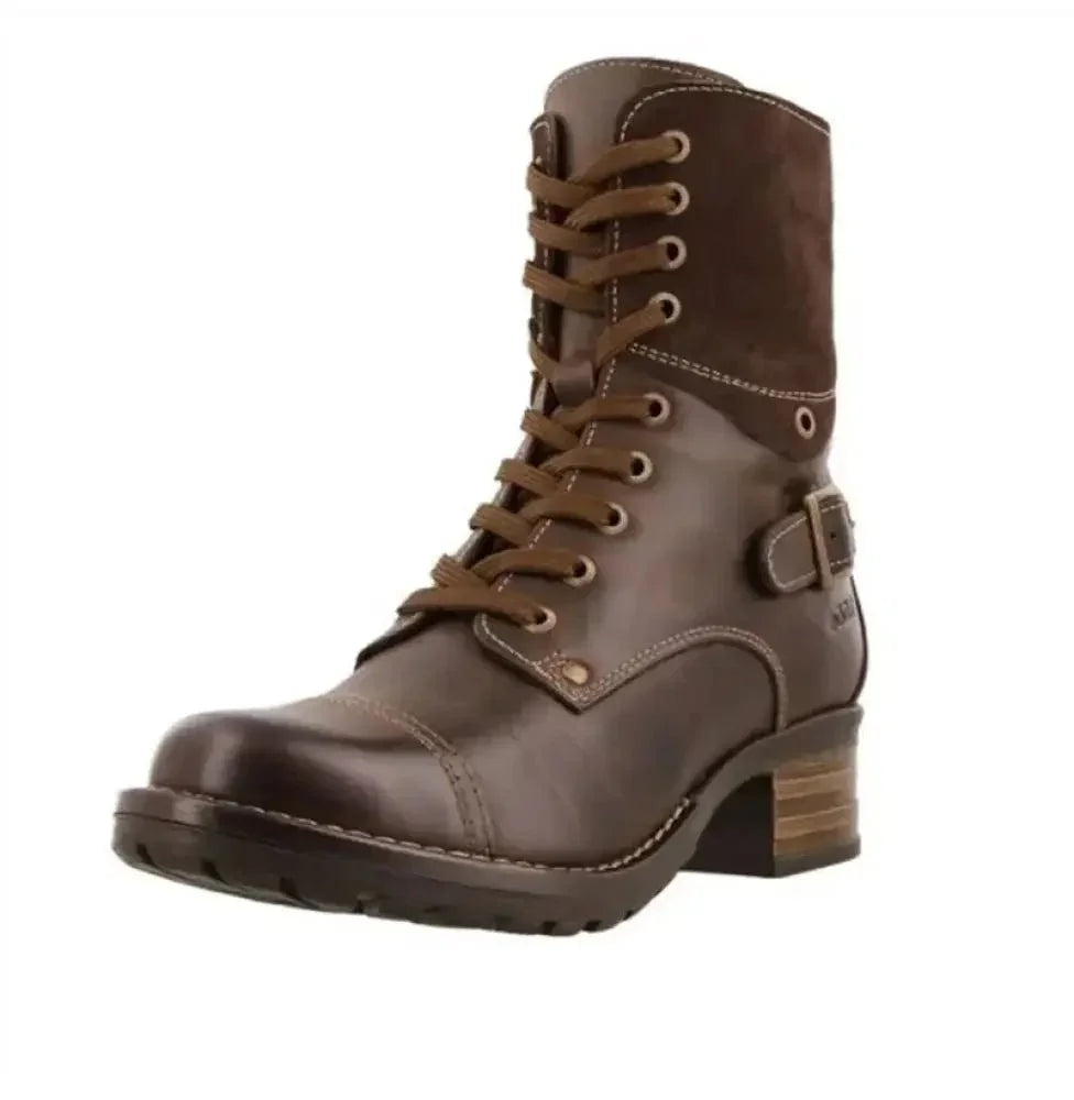 Lace - Up Block Heel Boots - Update AvenueTrendsi100600657721917100600657721917Lace - Up Block Heel BootsChocolate