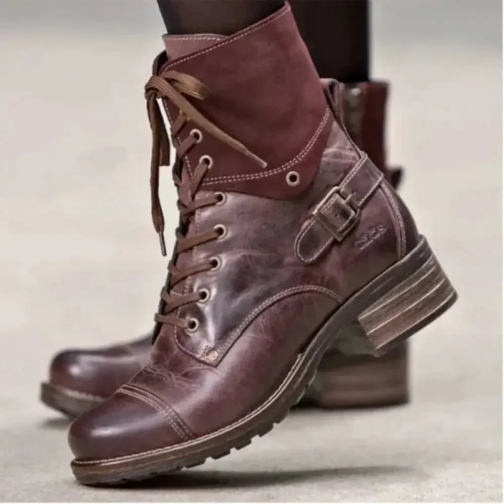 Lace - Up Block Heel Boots - Update AvenueTrendsi100600657722809100600657722809Lace - Up Block Heel BootsBurgundy