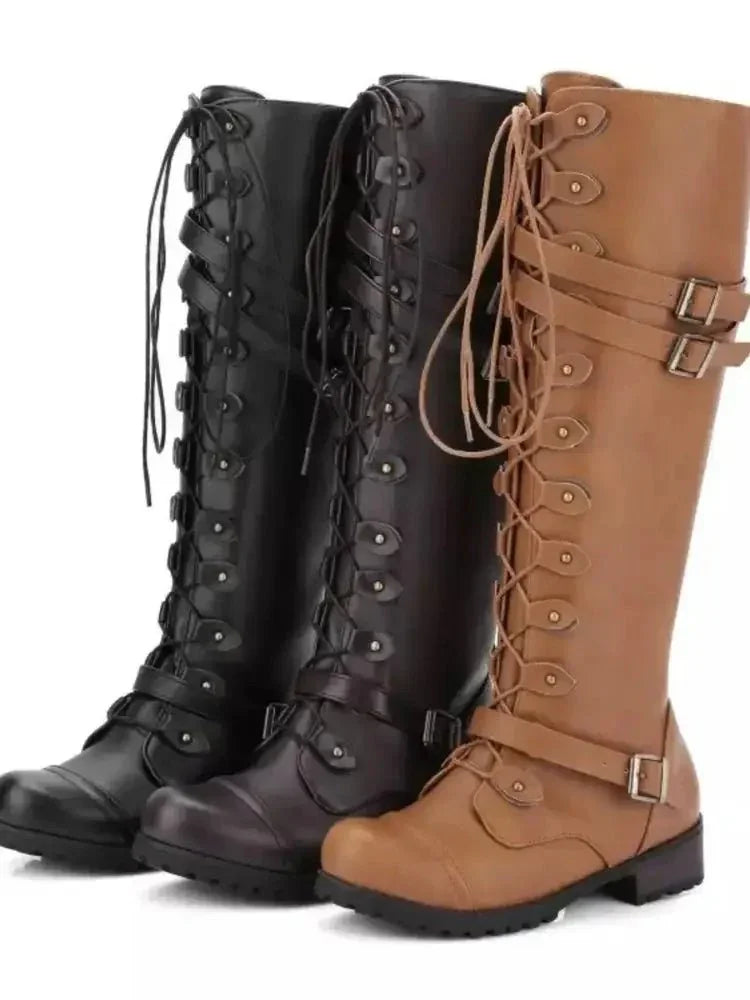 Lace - Up Boots with Buckle Straps - Update AvenueTrendsi100600450607517100600450607517Lace - Up Boots with Buckle StrapsBlack