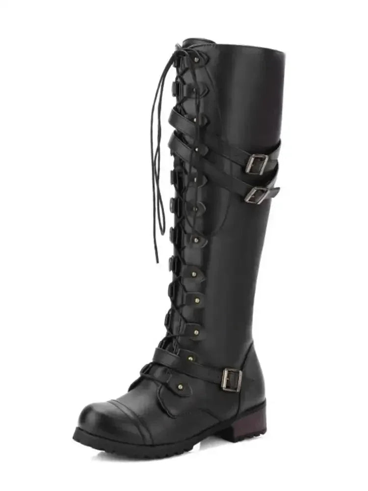 Lace - Up Boots with Buckle Straps - Update AvenueTrendsi100600450607517100600450607517Lace - Up Boots with Buckle StrapsBlack