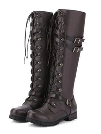 Lace - Up Boots with Buckle Straps - Update AvenueTrendsi100600450609990100600450609990Lace - Up Boots with Buckle StrapsDark Brown