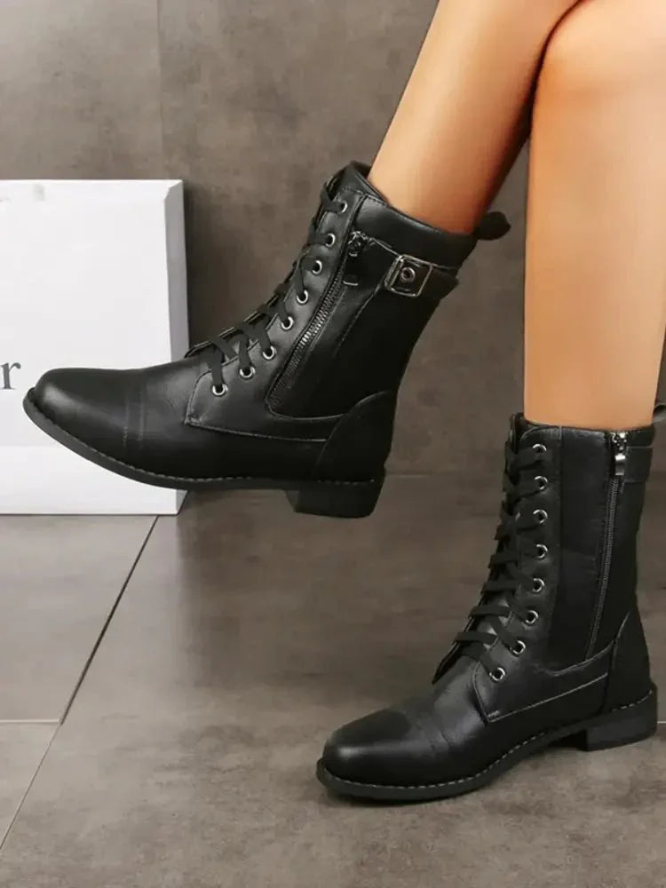 Lace - Up Buckle Detail Boots - Update AvenueTrendsi100600617782846100600617782846Lace - Up Buckle Detail BootsBlack