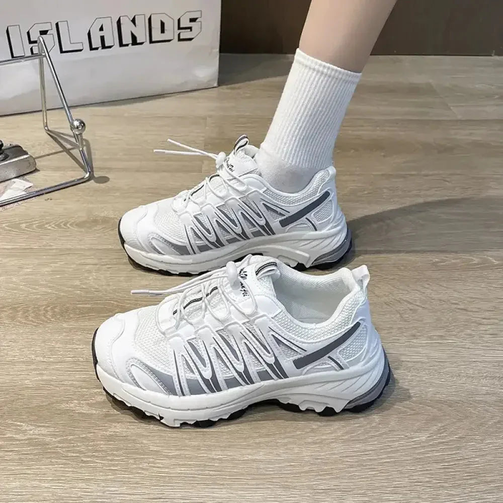 Lace - Up Mesh Platform Athletic Shoes - Update AvenueTrendsi100600010051106100600010051106Lace - Up Mesh Platform Athletic ShoesGray