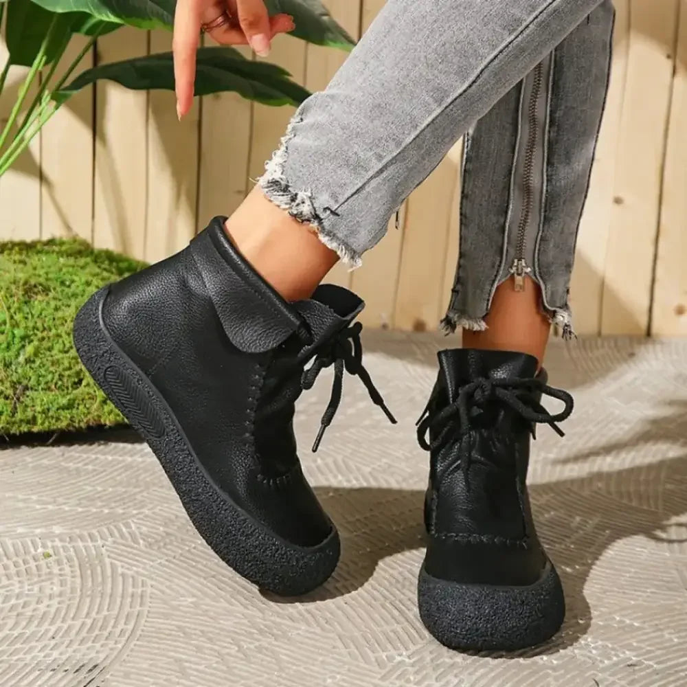 Lace-Up Platform Ankle Boots