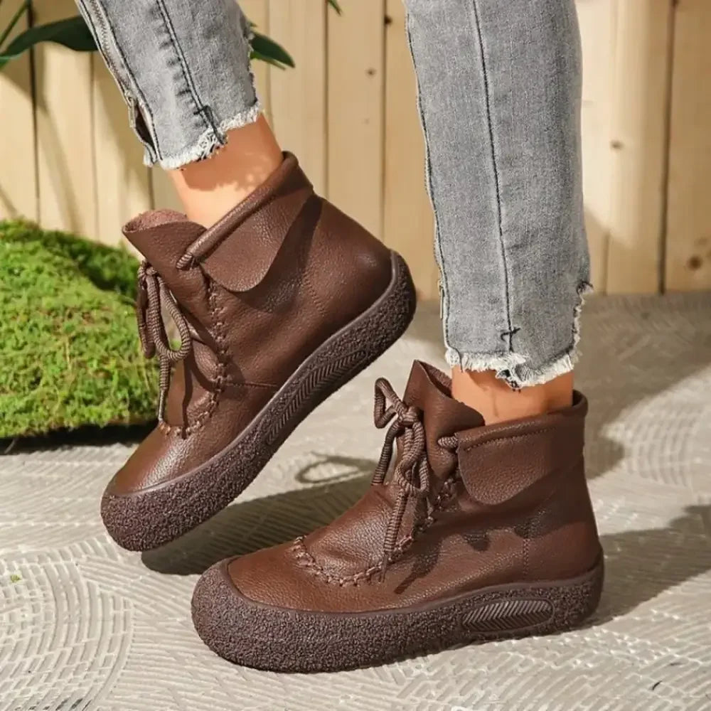 Lace-Up Platform Ankle Boots