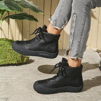 Lace-Up Platform Ankle Boots