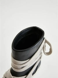 Lace-Up Round Neck Sneaker Boots