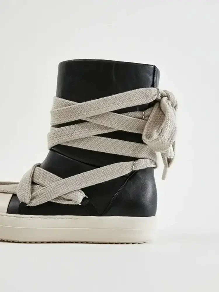 Lace - Up Round Neck Sneaker Boots - Update AvenueTrendsi100600176517902100600176517902Lace - Up Round Neck Sneaker BootsBlack