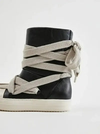 Lace - Up Round Neck Sneaker Boots - Update AvenueTrendsi100600176517902100600176517902Lace - Up Round Neck Sneaker BootsBlack