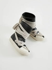 Lace - Up Round Neck Sneaker Boots - Update AvenueTrendsi100600176517902100600176517902Lace - Up Round Neck Sneaker BootsBlack