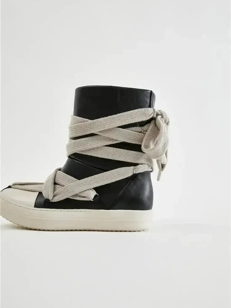 Lace - Up Round Neck Sneaker Boots - Update AvenueTrendsi100600176517902100600176517902Lace - Up Round Neck Sneaker BootsBlack