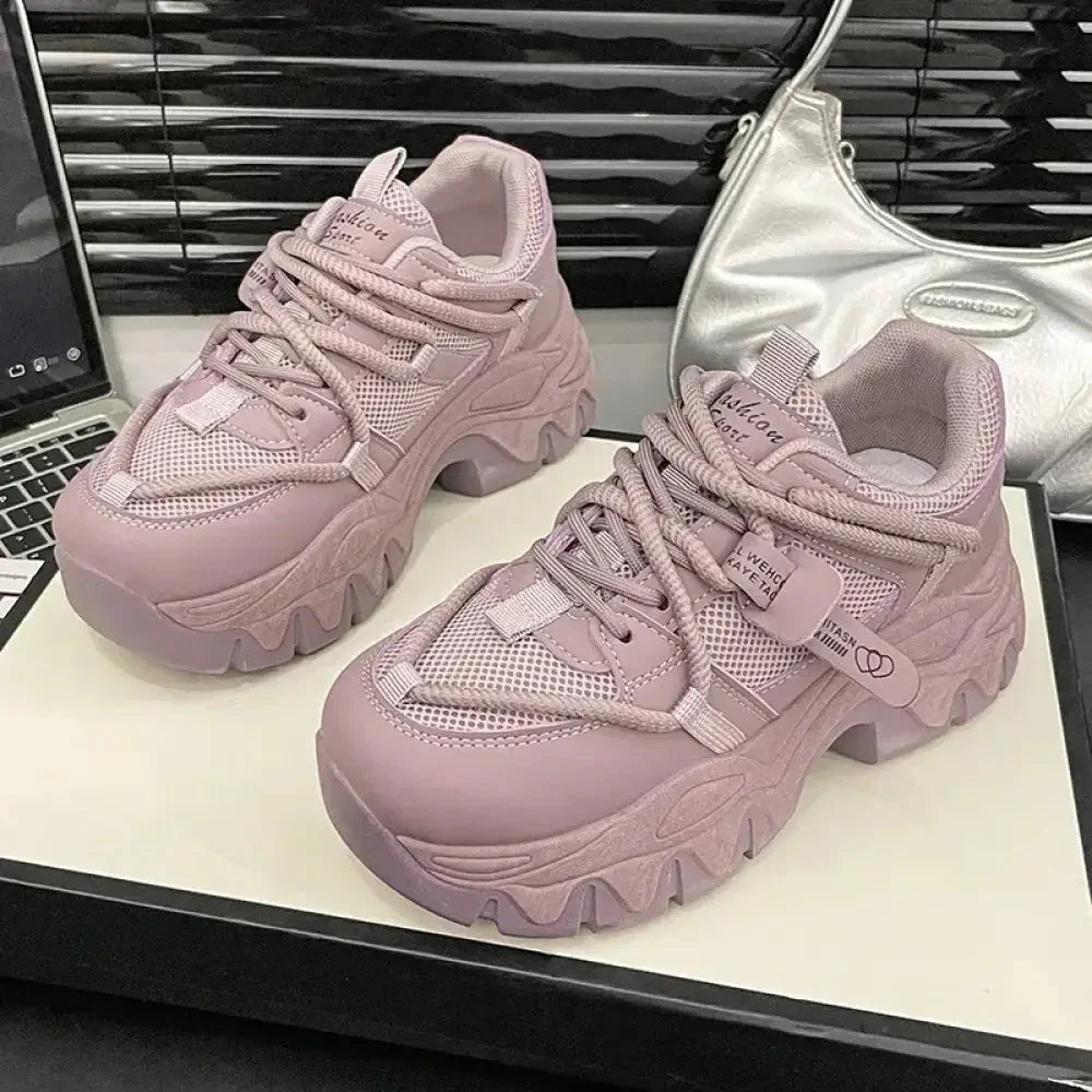 Lace Up Round Toe Platform Athletic Shoes - Update AvenueTrendsi100600110191306100600110191306Lace Up Round Toe Platform Athletic ShoesLilac