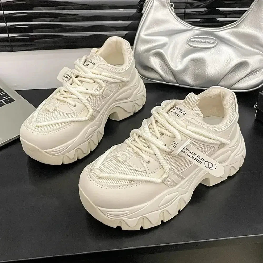 Lace Up Round Toe Platform Athletic Shoes - Update AvenueTrendsi100600110191389100600110191389Lace Up Round Toe Platform Athletic ShoesBeige