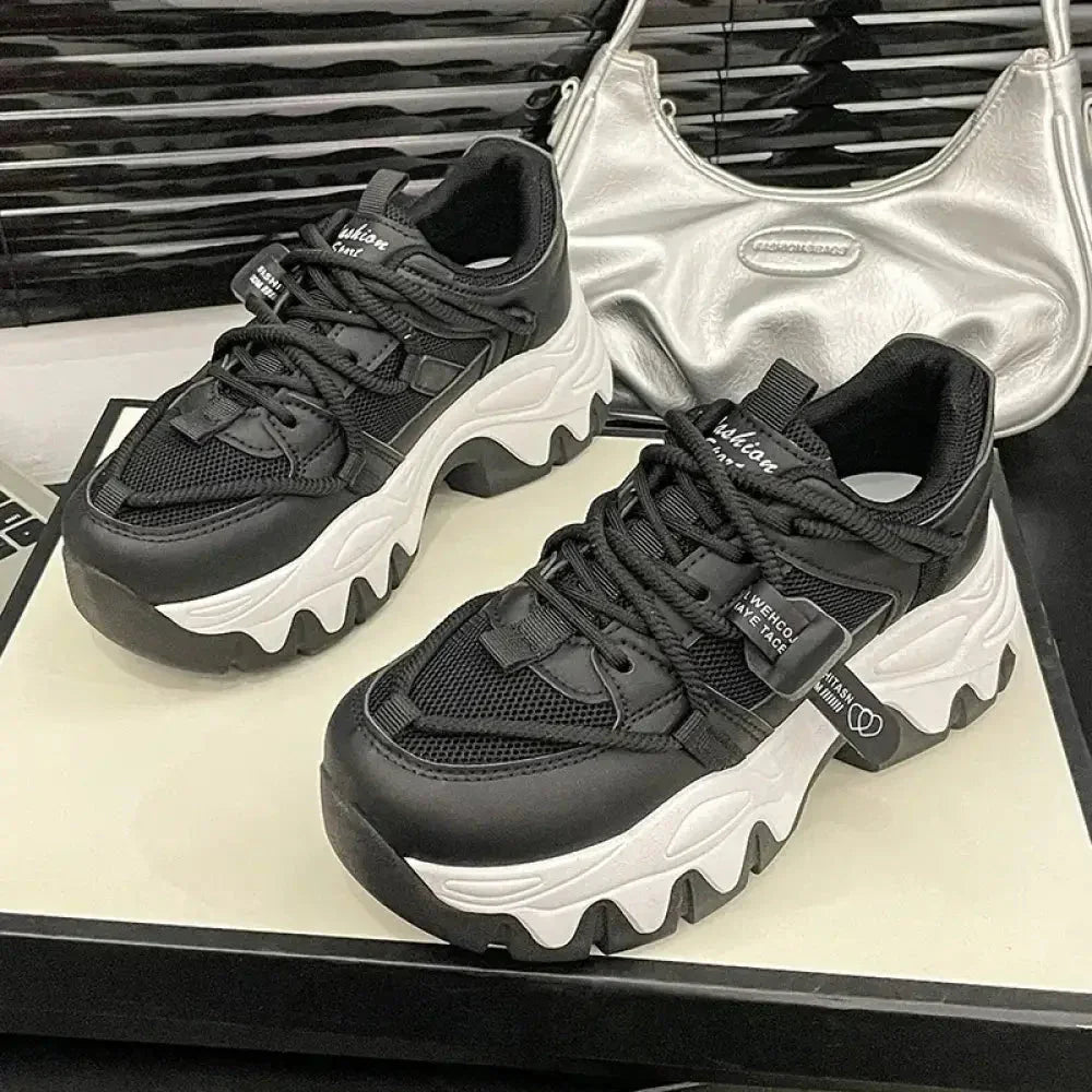 Lace Up Round Toe Platform Athletic Shoes - Update AvenueTrendsi100600110197491100600110197491Lace Up Round Toe Platform Athletic ShoesBlack