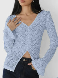Lace V - Neck Flare Sleeve T-Shirt - Update AvenueT-ShirtsTrendsi100100151474191100100151474191fe055599 - f671 - 48a9 - 8282 - 8d3b6a9a17f3 - Max - OriginLight Blue