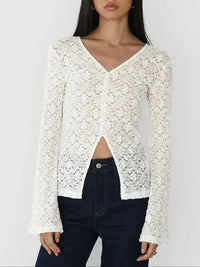 Lace V - Neck Flare Sleeve T-Shirt - Update AvenueT-ShirtsTrendsi10010015147658110010015147658168a1ca05 - dbb9 - 4830 - b6ba - 652111ae88d9 - Max - OriginIvory