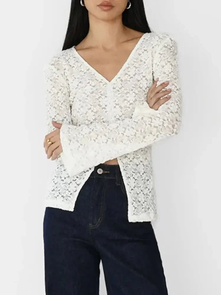 Lace V - Neck Flare Sleeve T-Shirt - Update AvenueT-ShirtsTrendsi100100151476581100100151476581c12c2767 - bc1e - 41cd - 8849 - badb4c51d9ef - Max - OriginIvory