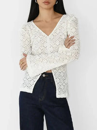Lace V - Neck Flare Sleeve T-Shirt - Update AvenueT-ShirtsTrendsi100100151476581100100151476581c12c2767 - bc1e - 41cd - 8849 - badb4c51d9ef - Max - OriginIvory