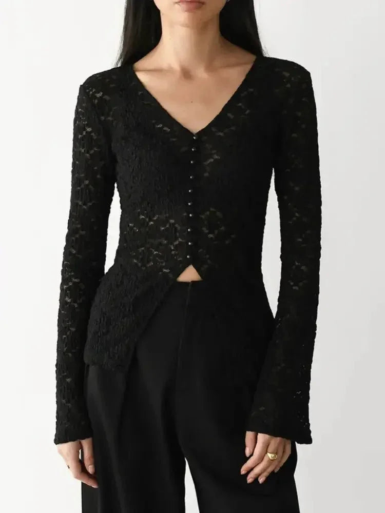 Lace V - Neck Flare Sleeve T-Shirt - Update AvenueT-ShirtsTrendsi100100151476928100100151476928d44a45cc - 4be7 - 41df - a520 - 43d6aa8e70fd - Max - OriginBlack