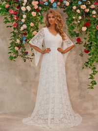 Lace V - Neck Floor length Dress - Update AvenueCocktail DressesTrendsi100100557631739100100557631739Lace V - Neck Floor length DressWhite