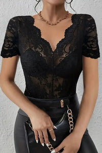 Lace V - Neck Short Sleeve Top - Update AvenueT-ShirtsTrendsi1001001323574741001001323574742147557a - e194 - 4854 - aac5 - 3b1397ff91d7 - Max - OriginBlack