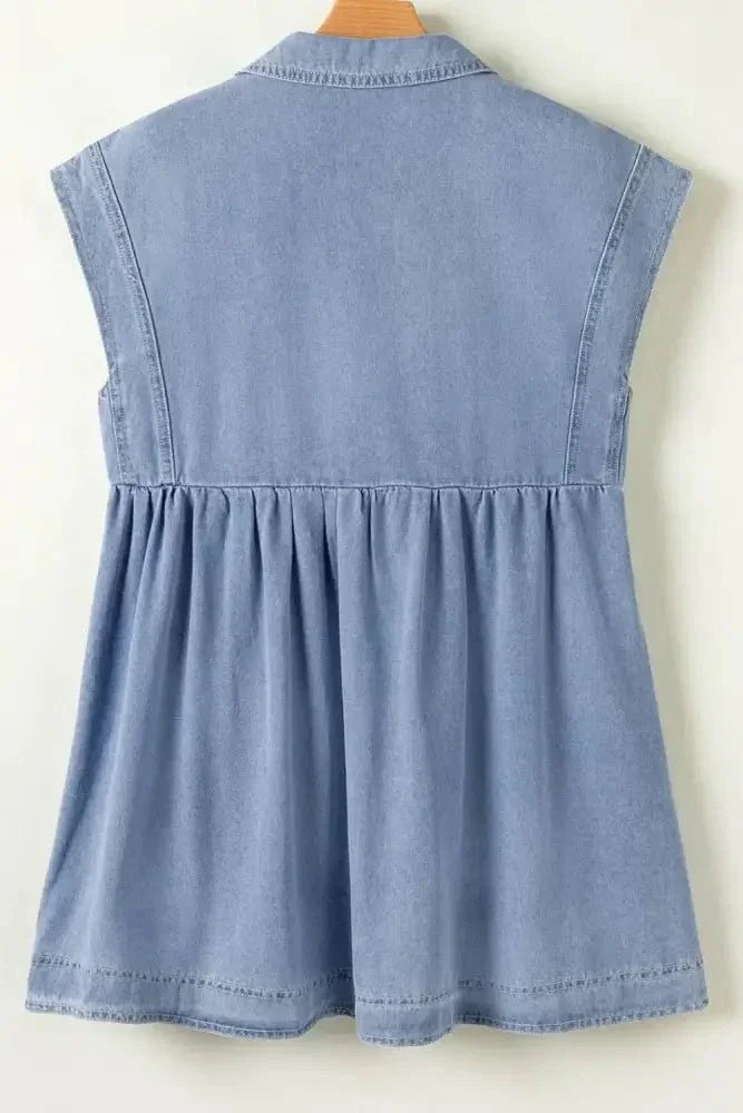 Lapel Neck Cap Sleeve Denim Babydoll Dress - Update AvenueDenim Dresses & SkirtsTrendsi100100315546468100100315546468787152ba - a7ef - 43fe - a502 - ba28e10908e1 - MaxMedium