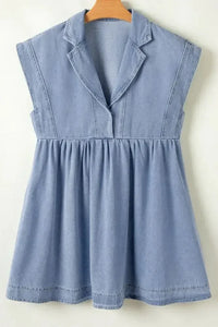 Lapel Neck Cap Sleeve Denim Babydoll Dress - Update AvenueDenim Dresses & SkirtsTrendsi100100315546468100100315546468a0890756 - de2b - 4bee - a3ec - 73b33c38587f - MaxMedium