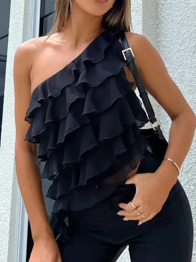 Layered Ruffled One Shoulder Tank - Update AvenueFestival VibesTrendsi1001002053751301001002053751305ce431f1 - 17dd - 4a50 - b592 - 179ea97ee580 - MaxBlack