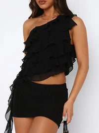 Layered Ruffled One Shoulder Tank - Update AvenueFestival VibesTrendsi1001002053751301001002053751308273513e - d0ee - 4458 - 82f9 - 9d9fd1869dc3 - MaxBlack