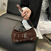 Leather Buckle Shoulder Bag