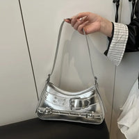 Leather Buckle Shoulder Bag