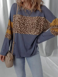 Leopard Color Block Long Sleeve Drop Shoulder Top - Update AvenueT-ShirtsTrendsi10010023141801810010023141801898432e94ea164b7ca1c2cf85f5296e3c - Max - OriginDark Blue