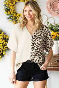 Leopard Color Block V - Neck Blouse - Update AvenueTrendsi1001009730457351001009730457353cceef42f2374fc3a74742ed9783d664 - MaxPink