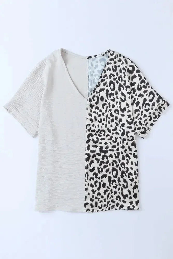 Leopard Color Block V - Neck Blouse - Update AvenueTrendsi100100973045735100100973045735222489f6b405412998b9fcbb28cc5a22 - MaxPink