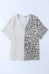 Leopard Color Block V - Neck Blouse - Update AvenueTrendsi100100973045735100100973045735222489f6b405412998b9fcbb28cc5a22 - MaxPink