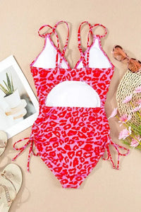 Leopard Cutout Ribbed Side Drawstring One - Piece Swimsuit - Update AvenueTrendsi1001001272416721001001272416721b637734 - 38f8 - 4920 - b712 - ced0d6605048 - MaxStrawberry