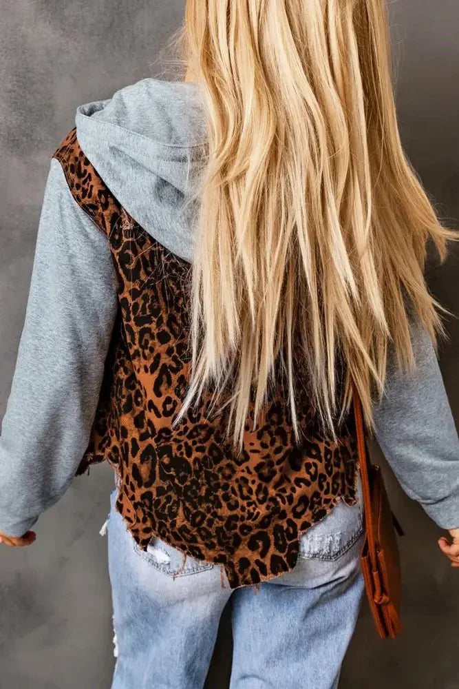 Leopard Distressed Drawstring Hooded Denim Jacket - Update AvenueTrendsi10010088715352910010088715352954e7406cb6234067b55d083e51492e56 - MaxLeopard