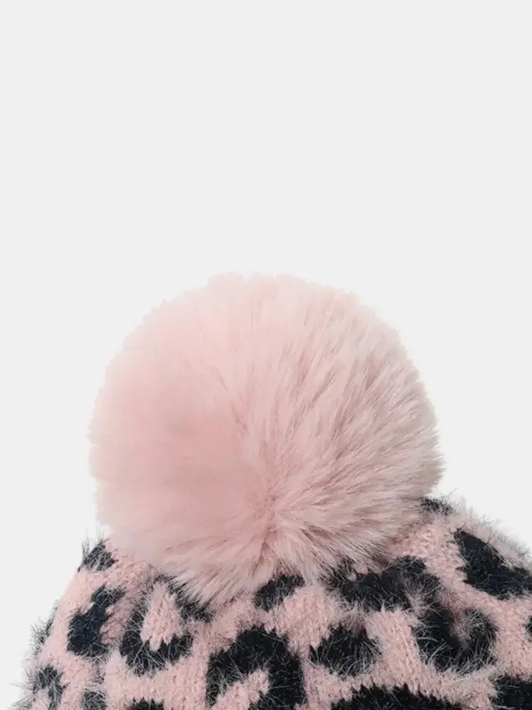 Leopard Hat with Pompom