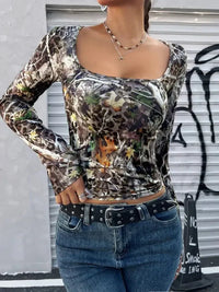 Leopard Long Sleeve Square Neck T-Shirt - Update AvenueT-ShirtsTrendsi100100028522064100100028522064bd8fd88cbd3643778dc63798fe2ac688 - Max - OriginLeopard