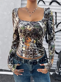 Leopard Long Sleeve Square Neck T-Shirt - Update AvenueT-ShirtsTrendsi100100028522064100100028522064b645520e7db44fee8e0d6ecb01113d95 - Max - OriginLeopard