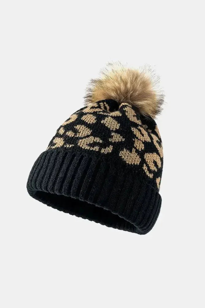 Leopard Pom - Pom Cuffed Beanie - Update AvenueTrendsi100100598498176100100598498176Leopard Pom - Pom Cuffed BeanieBlack