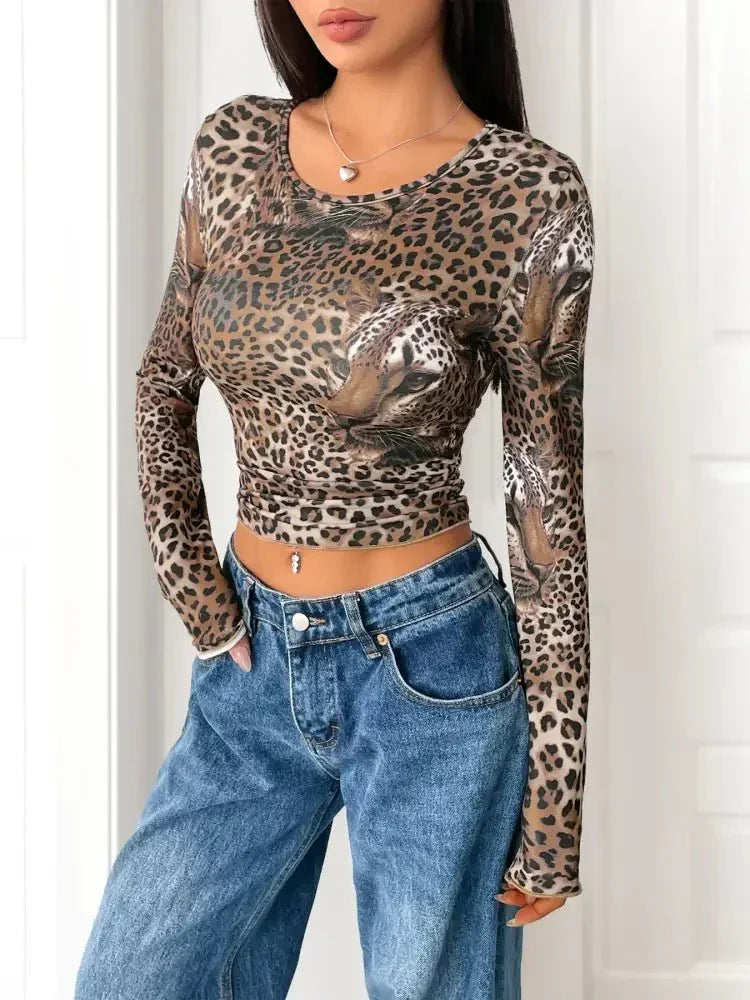 Leopard Print Long Sleeve Fitted T-Shirt - Update AvenueT-ShirtsTrendsi1001000833678361001000833678367386588ca5114b618aaf65854ae0760a - Max - OriginCoffee Brown
