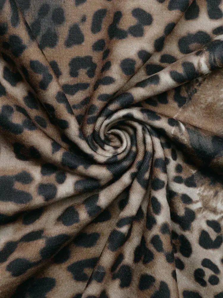 Leopard Print Long Sleeve Fitted T-Shirt - Update AvenueT-ShirtsTrendsi100100083367836100100083367836a466a3ee4ca84a779b1fa03276710ca3 - Max - OriginCoffee Brown