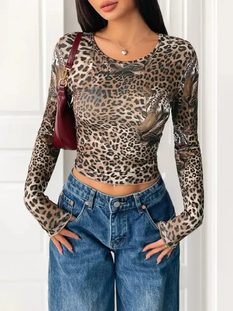 Leopard Print Long Sleeve Fitted T-Shirt - Update AvenueT-ShirtsTrendsi100100083367836100100083367836db8d2e64474049008d4544c86fce7c87 - Max - OriginCoffee Brown