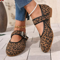 Leopard Print Mary Jane Loafers