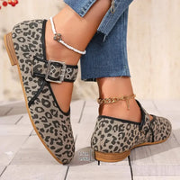 Leopard Print Mary Jane Loafers