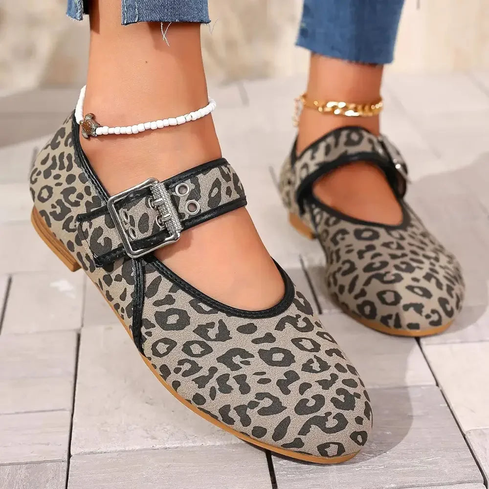 Leopard Print Mary Jane Loafers