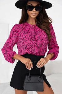 Leopard Round Neck Balloon Sleeve Blouse - Update AvenueTrendsi100101976049670100101976049670390de26c - 9b73 - 4e9d - b64c - 75b5f6ec7271 - MaxHot Pink