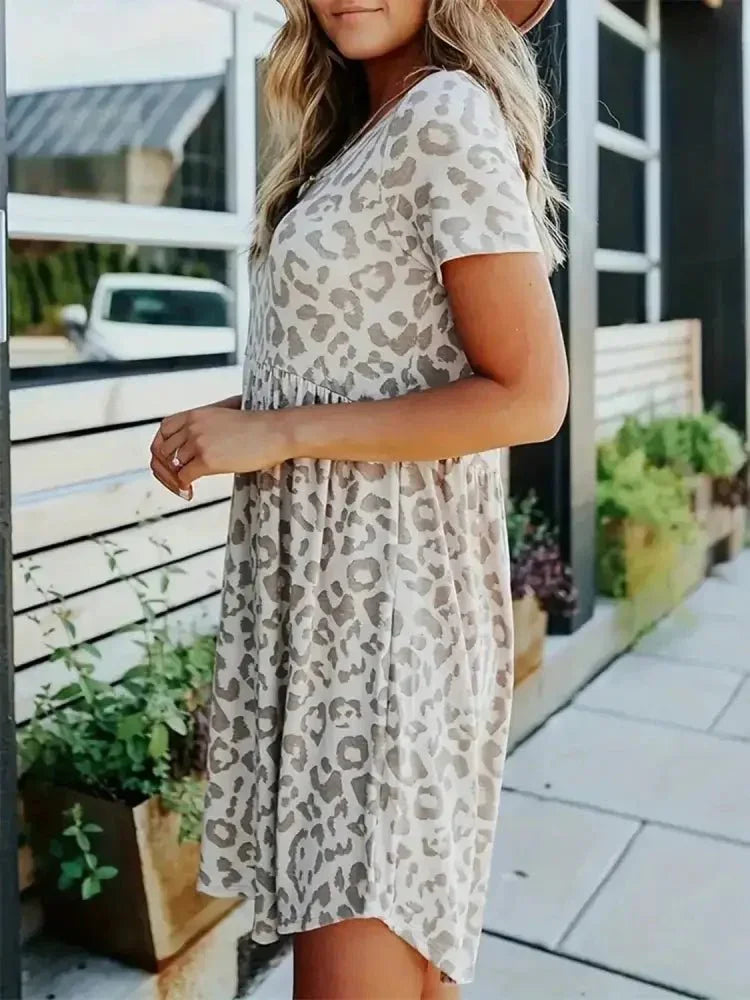 Leopard Round Neck Short Sleeve Mini Tee Dress - Update AvenueEffortless Elegance: DressesTrendsi10010016936192010010016936192015690bc0 - 57e2 - 4e31 - b0c5 - 1d3528755557 - Max - OriginLeopard